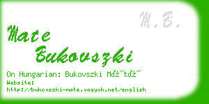 mate bukovszki business card